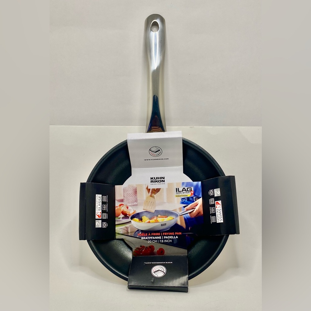 ✅ Kuhn Rikon 20 cm. / 7.8 inch Stainless Steel Induction ILAG Non Stick Fry Pan